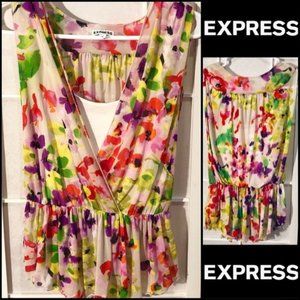 Express Sleeveless Floral Blouse